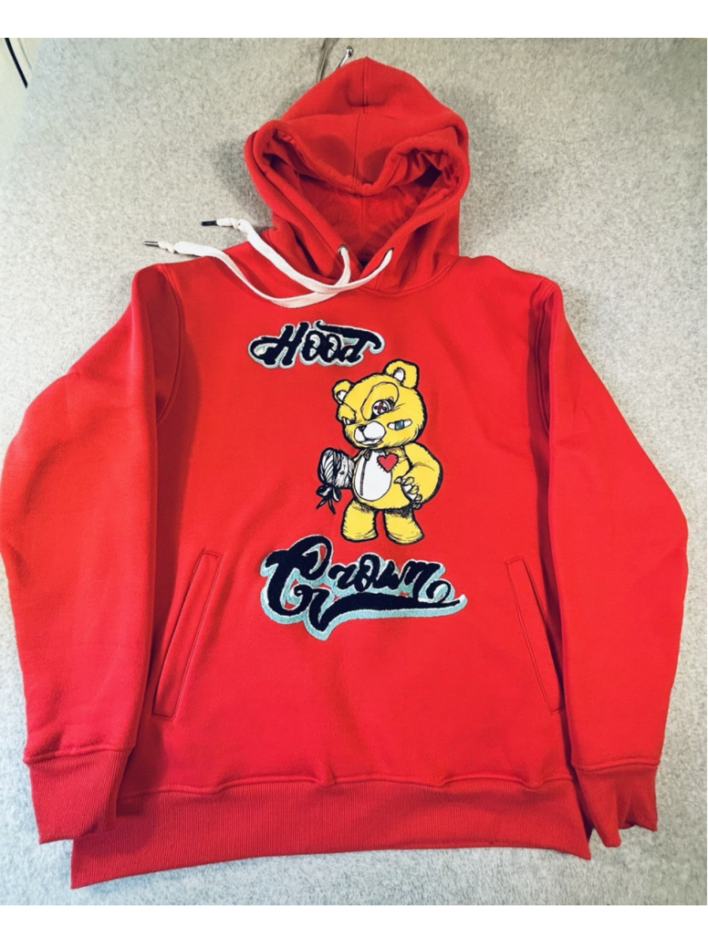 BLEEKER & MERCER Red “Hood Grown” Graphic Hooded Sweatshirt Adult Large